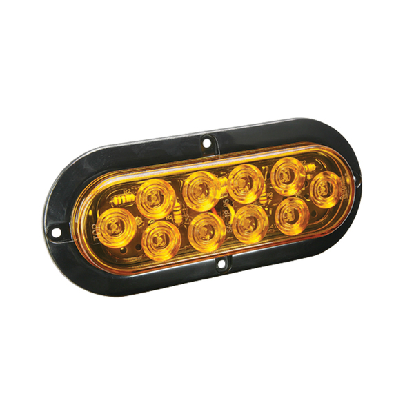 Wesbar LED Waterproof 6" Oval Surface Flange Mnt Tail Light-Amber 40-767758